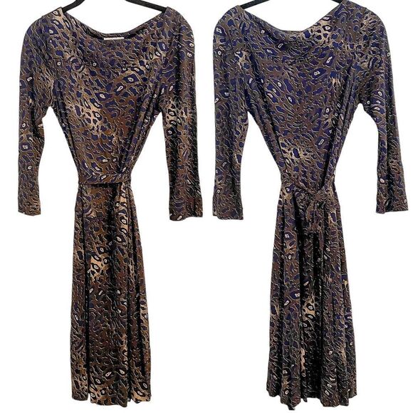 Tory Burch Denise Jersey Dress Animal Print M - Picture 4 of 7